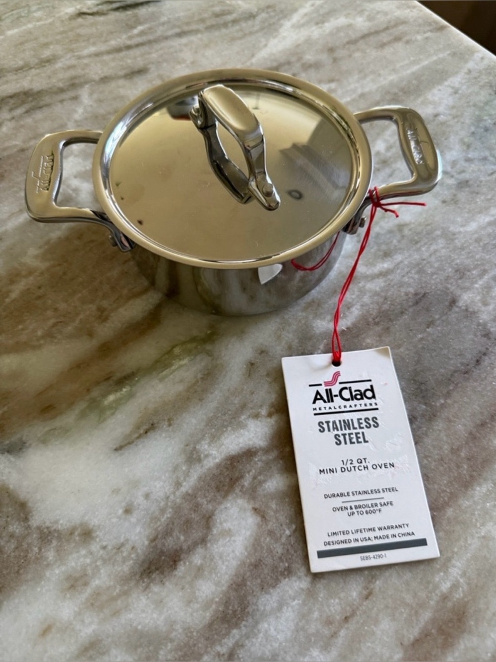 All Clad 1/2 qt Stainless Steel Mini Dutch Oven